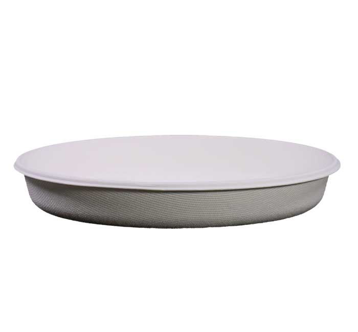 Kitch 24/7 White Compostable Oval Molded Fiber Bowl, 32 Ounce -- 300 Per Case