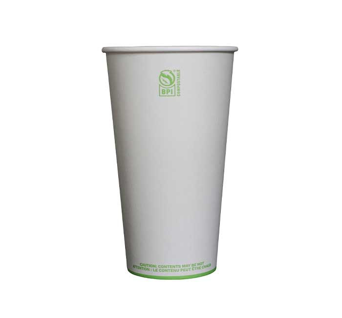 Kitch 24/7 White Compostable Paper Hot Cup, 20 Ounce -- 1000 Per Case