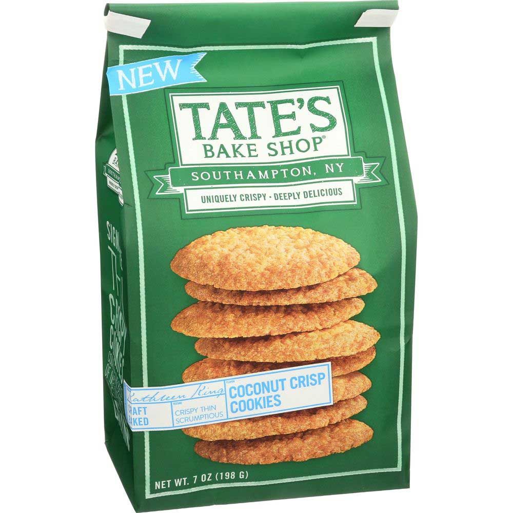 Tate's Bake Shop Coconut Crisp Cookie, 7 Ounce -- 12 Per Case