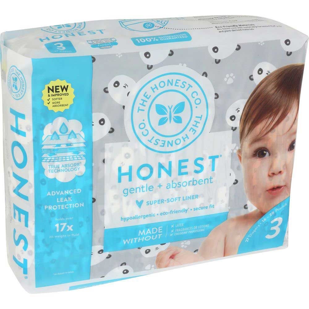 The Honest Company Pandas Size 3 Diapers, 27 Count