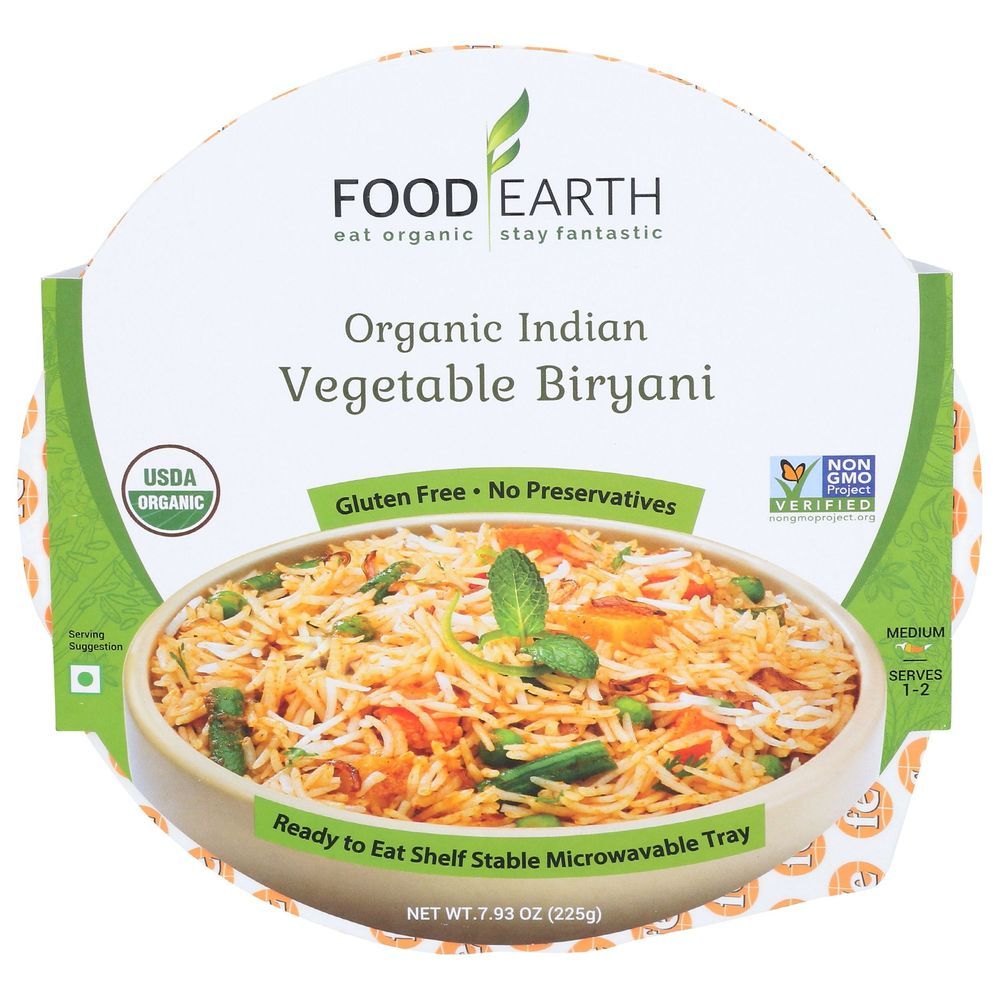 Food Earth Organic Indian Vegetable Biryani, 7.93 Ounce -- 6 Per Case