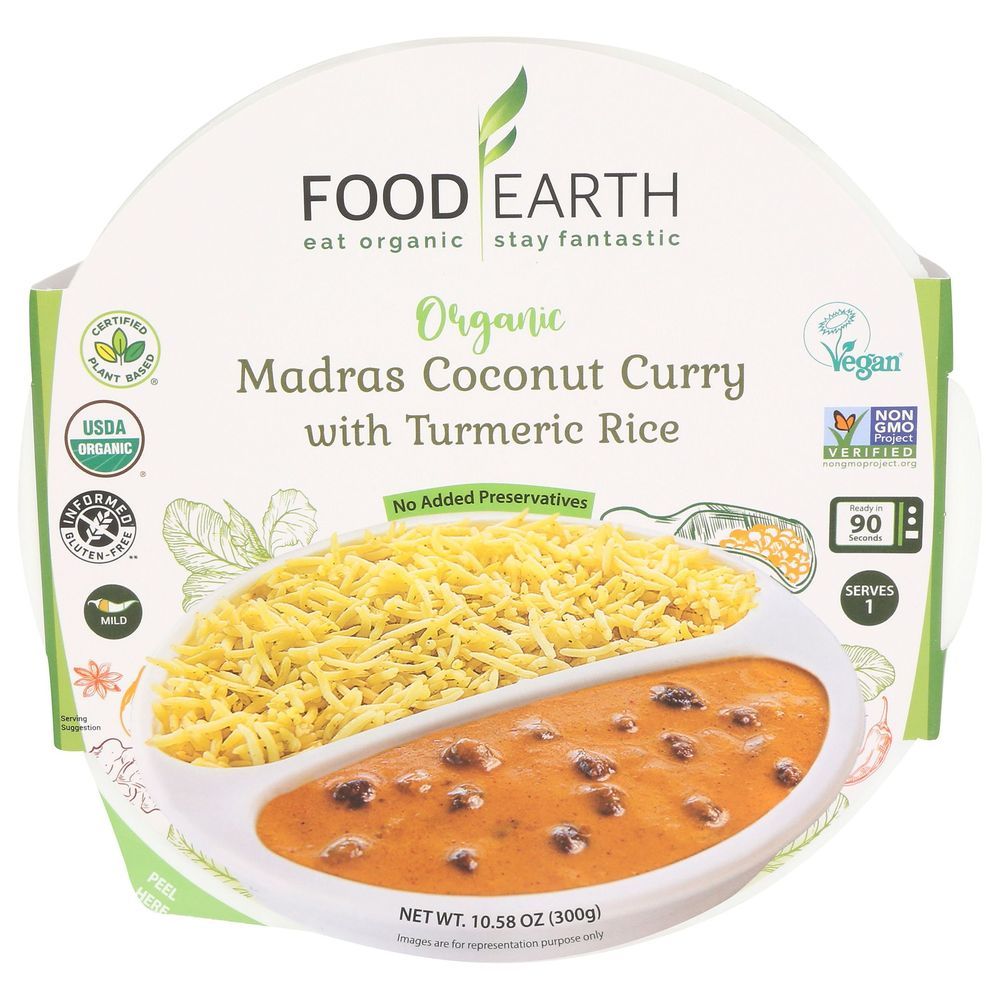 Food Earth Organic Madras Coconut Curry With Turmeric Rice, 10.58 Ounce -- 6 Per Case