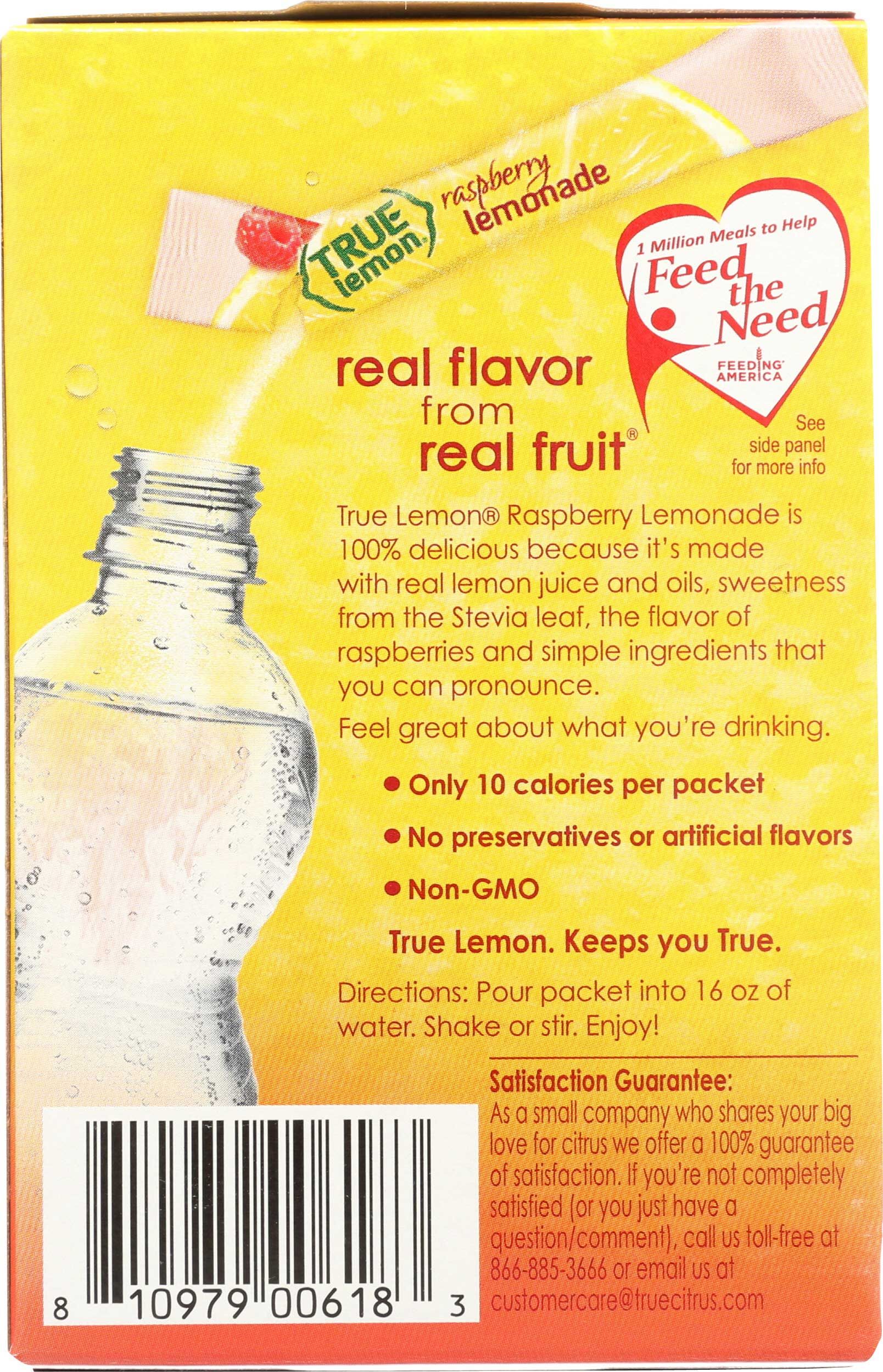 True Lemon Raspberry Lemonade Naturally Flavored Drink Mix, 10 Count -- 12 Per Case