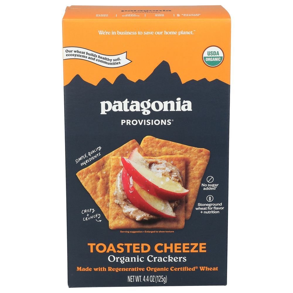 Patagonia Provisions Organic Vegan Cheddar Cheese Crackers, 4.4 Ounce -- 6 Per Case