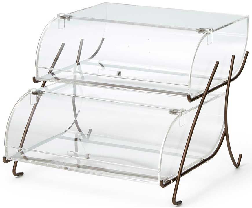 Rosseto Two Tier Bakery Case With Bronze Wire Stand, 15.75 X 17.75 X 13.25 Inch
