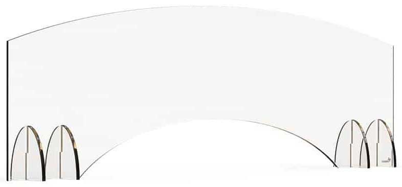 Rosseto Avant Guarde Acrylic Sneeze Guard With Pass Through Window, 48 X 15.5 Inch