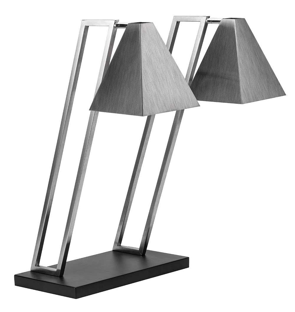 Rosseto Double Stainless Steel Pyramid Heat Lamp With Metal Base, 16.5 × 19.25 × 26 Inch