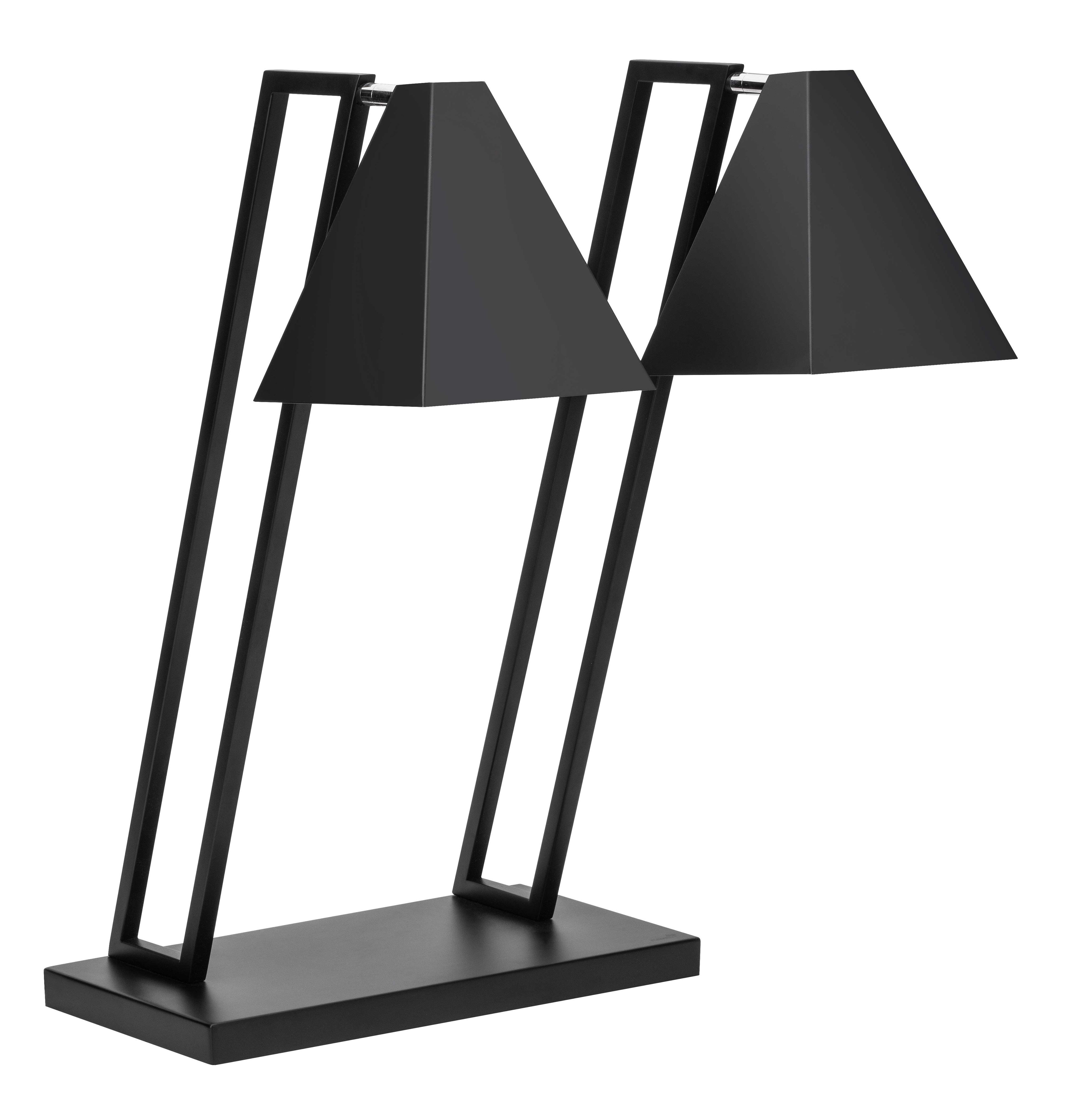 Rosseto Double Black Matte Pyramid Heat Lamp With Metal Base, 16.5 × 19.25 × 26 Inch