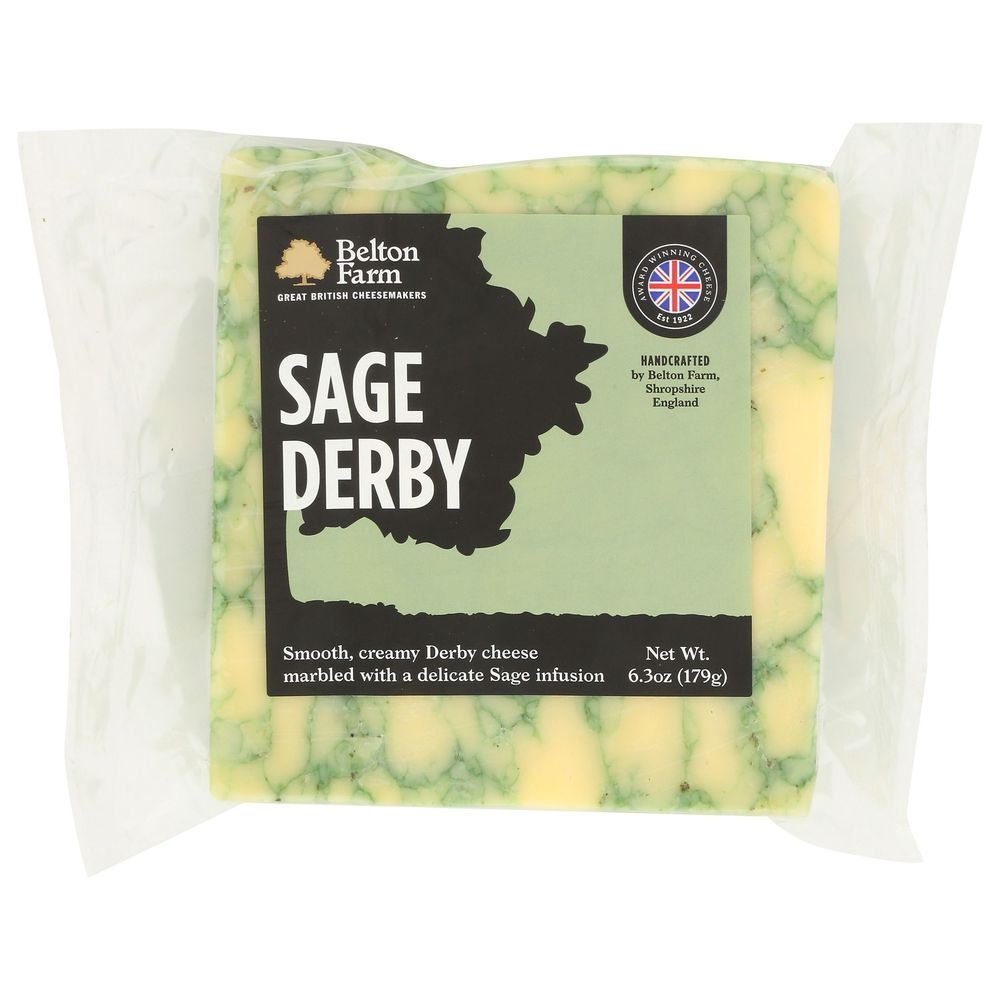 Belton Farms Sage Derby Cheese, 6.35 Ounce -- 8 Per Case
