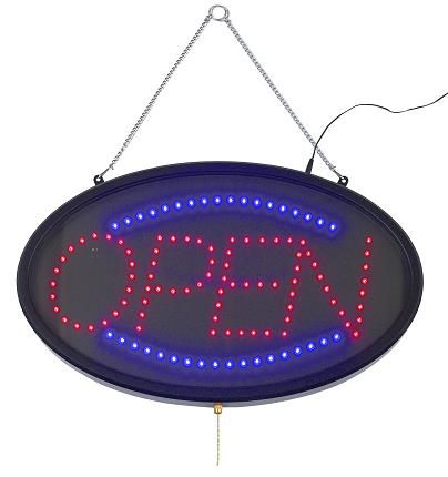 Winco Led Neon Open Sign With Dust-proof Cover, 22.75 Inch Length