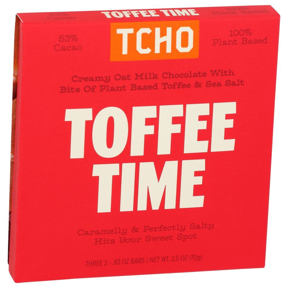 Tcho Organic Toffee Time Chocolate Bar, 2.5 Ounce -- 10 Per Case