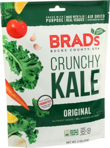Brad's Raw Probiotic Original Crunchy Kale, 2 Ounce -- 12 Per Case