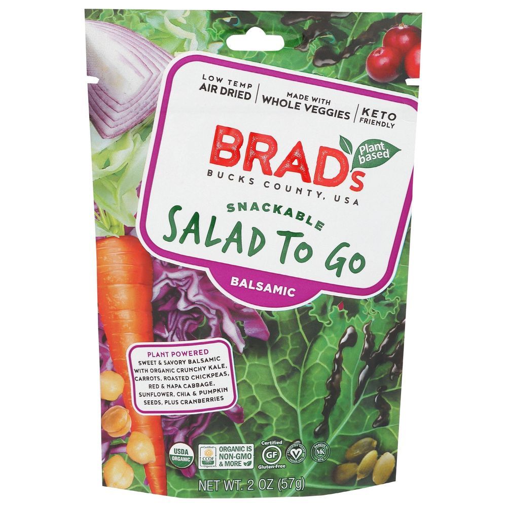 Brad's Organic Plant Based Balsamic Snackable Salad To Go, 2 Ounce -- 12 Per Case