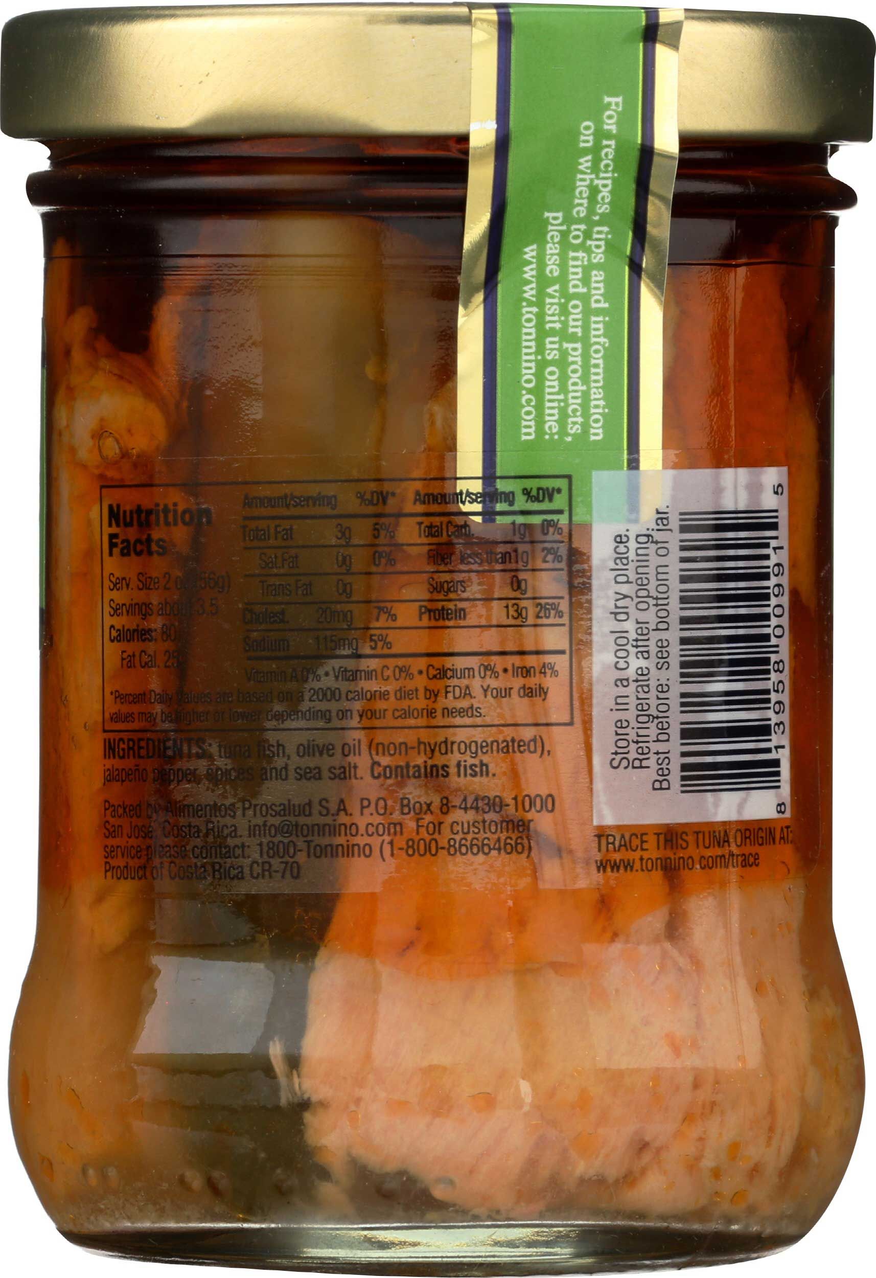 Tonnino Tuna Fillets With Jalapeno In Olive Oil, 6.7 Ounce -- 6 Per Case