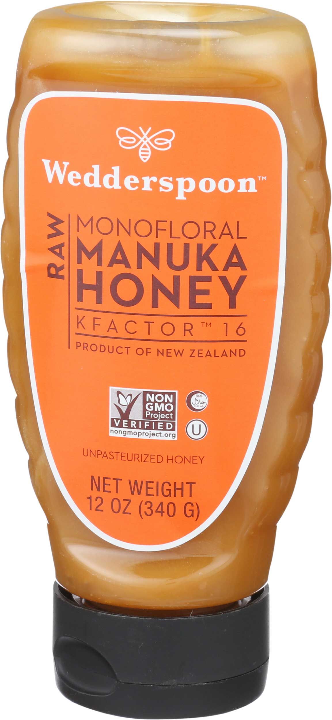 Wedderspoon K Factor 16 Monofloral Manuka Honey, 12 Ounce -- 6 Per Case