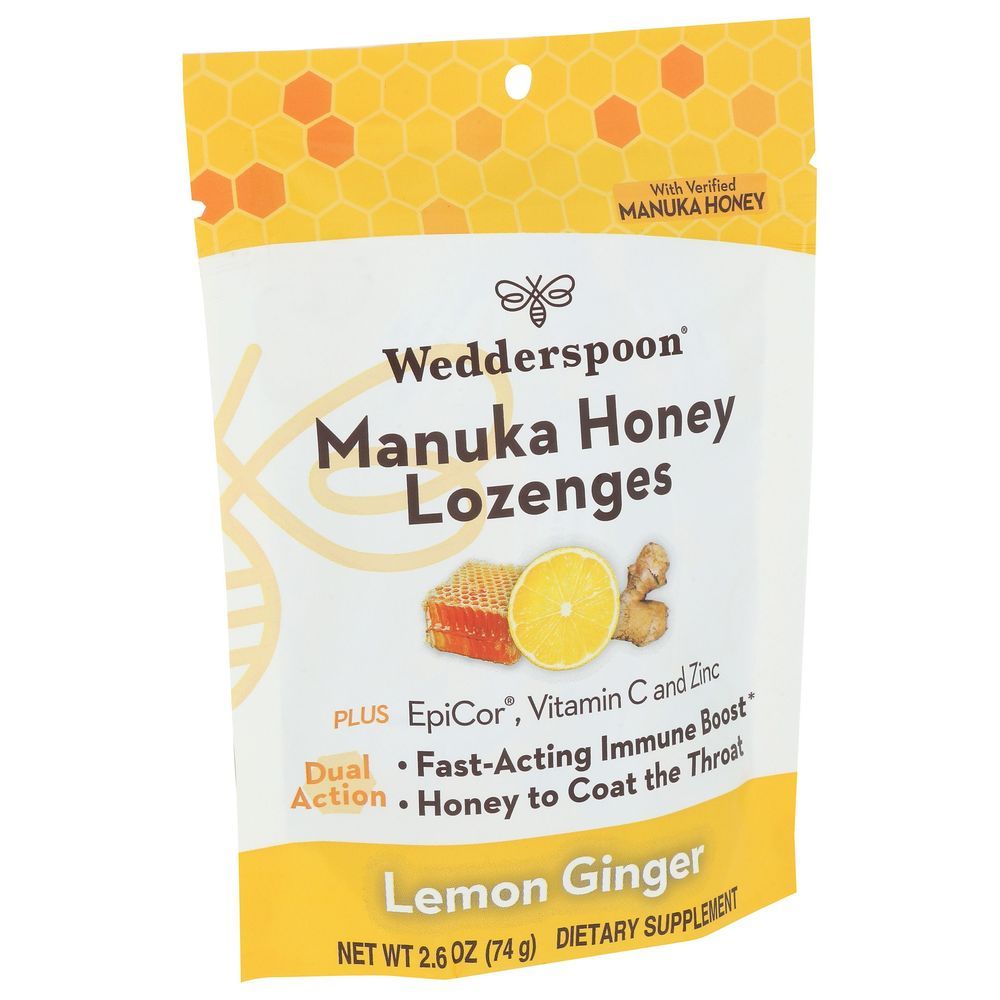 Wedderspoon Lemon Ginger Manuka Honey Lozenges, 2.6 Ounce -- 6 Per Case