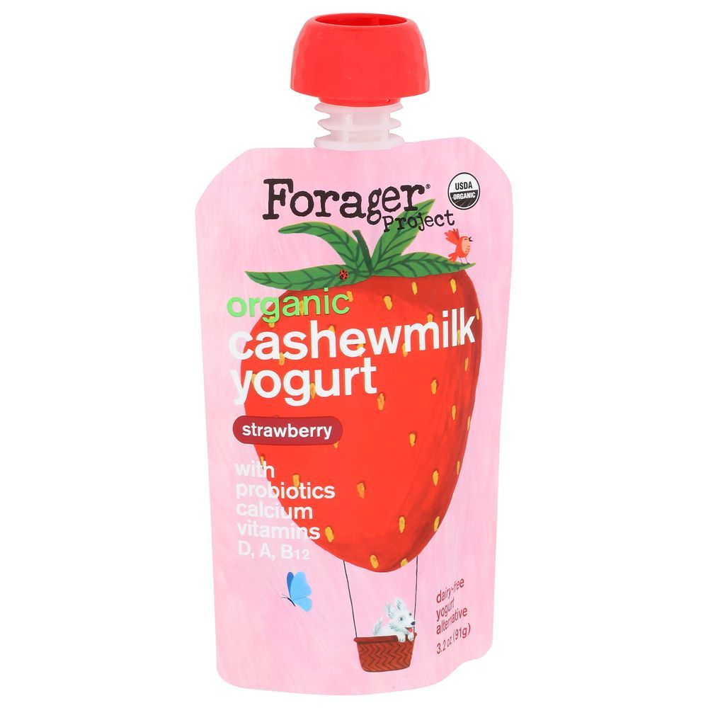 Forager Organic Strawberry Cashewmilk Yogurt For Kids, 3.2 Ounce -- 8 Per Case