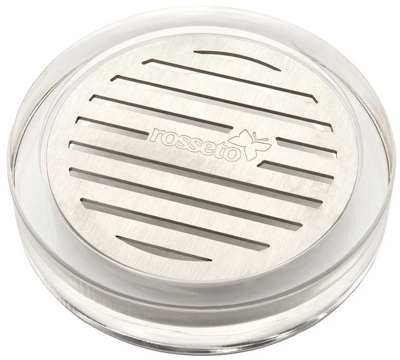 Rosseto Round Acrylic Drip Tray With Stainless Steel Insert, 4.5 X 4.5 X 1 Inch