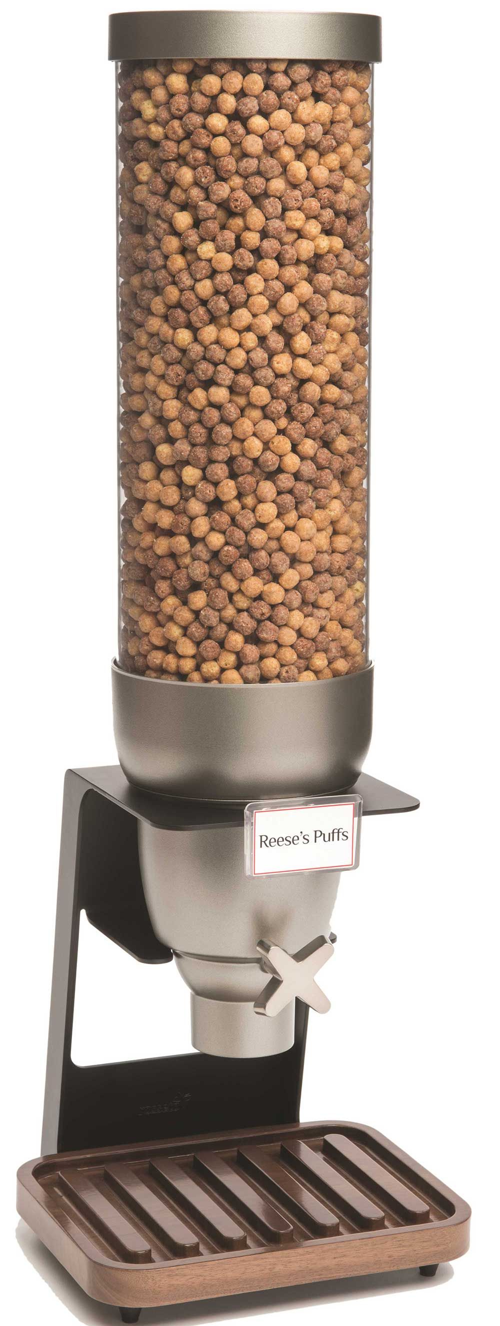 Rosseto Ez Serv 1 Container Tabletop Dispenser With Walnut Tray, 2 Gallon Container, 9.75 X 10 X 29 Inch