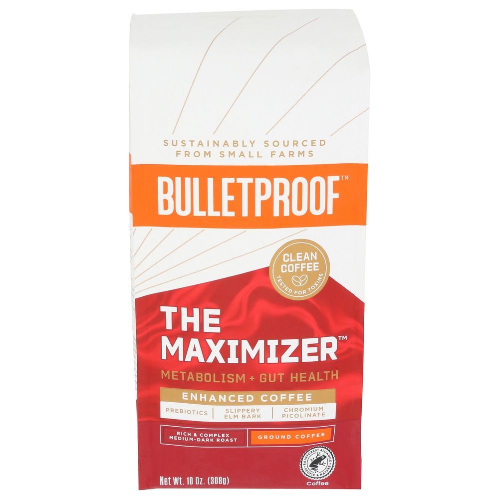 Bulletproof The Maximizer Medium Dark Roast Enhanced Ground Coffee, 10 Ounce -- 6 Per Case