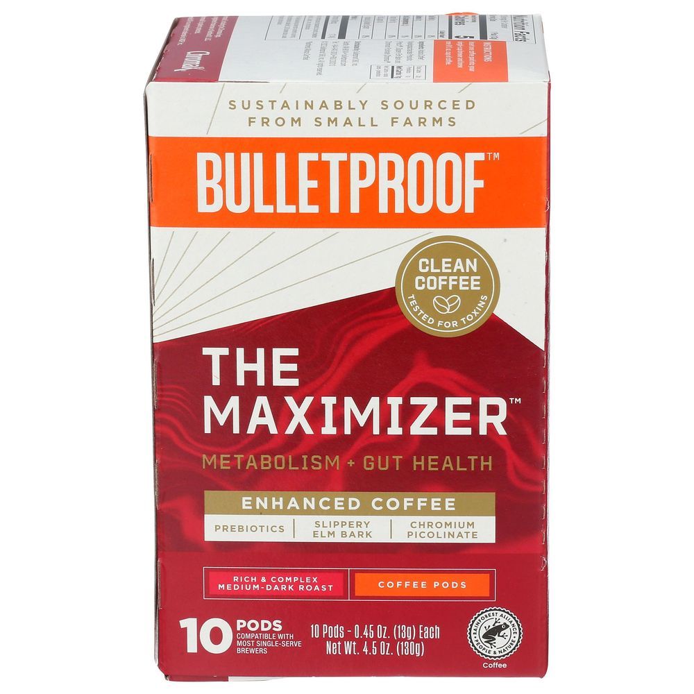 Bulletproof The Maximizer Medium Dark Enhanced Coffee Pod, 10 Count -- 6 Per Case