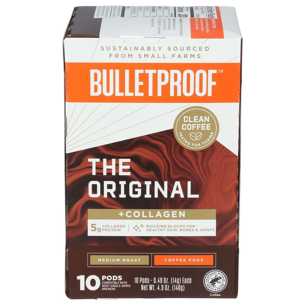 Bulletproof Original Collagen Medium Roast Coffee Pod, 10 Count -- 6 Per Case