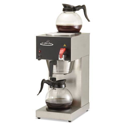 Coffee Pro Stainless Steel Two-burner 12-cup Institutional Coffee Maker, 9 X 16.5 X 19 Inch