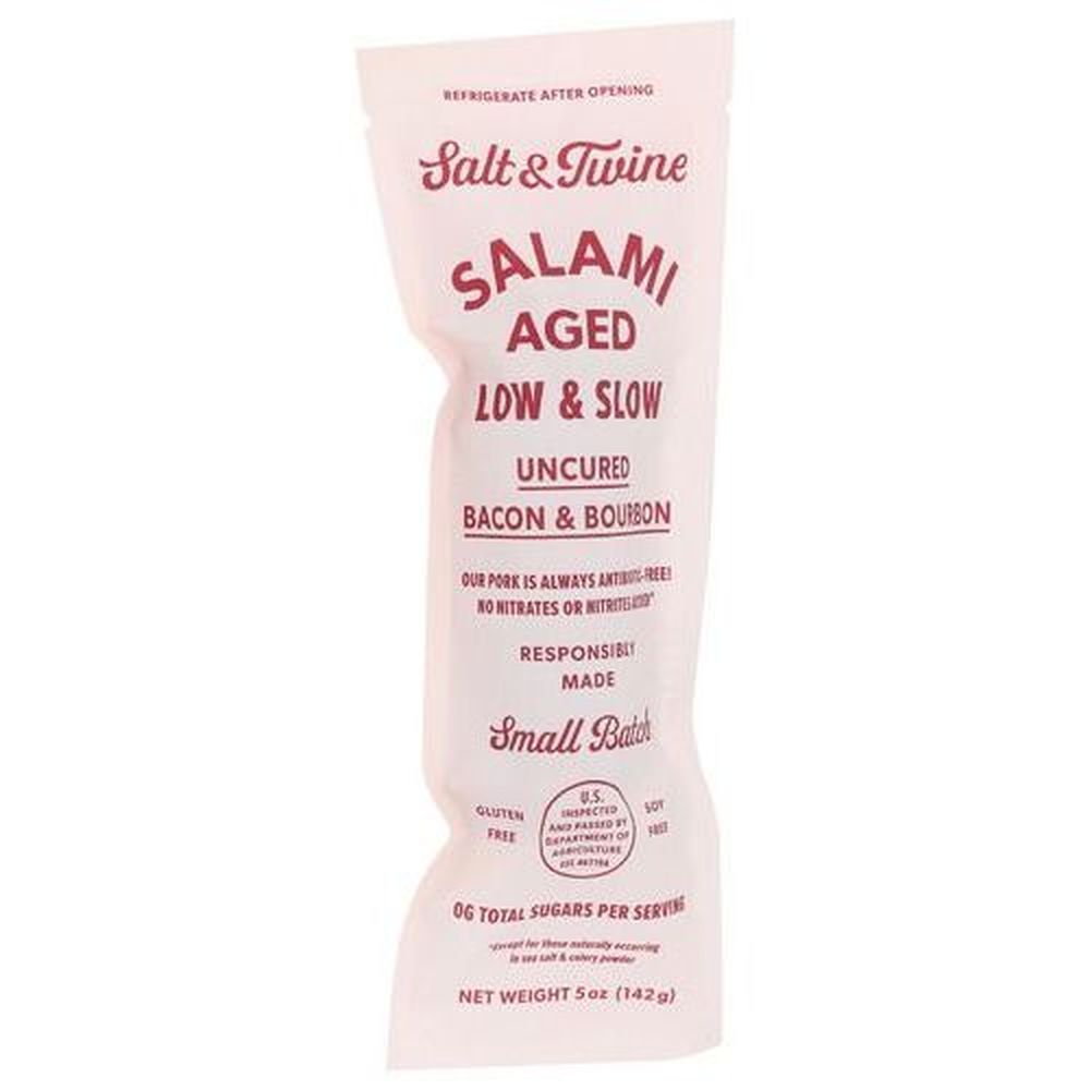 Salt And Twine Uncured Bacon And Bourbon Salami, 5 Ounce -- 12 Per Case