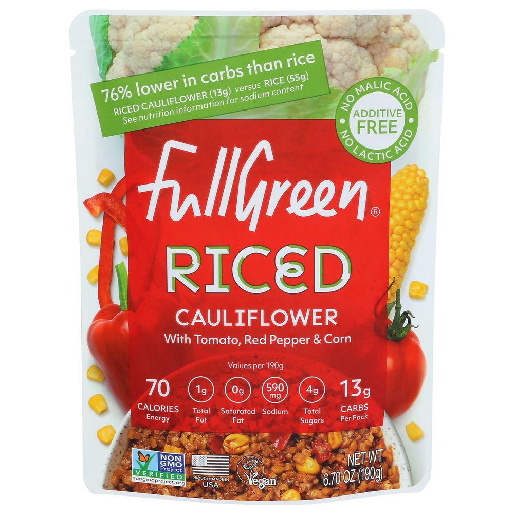 Fullgreen Riced Cauliflower With Tomato Red Pepper And Corn, 6.7 Ounce -- 6 Per Case