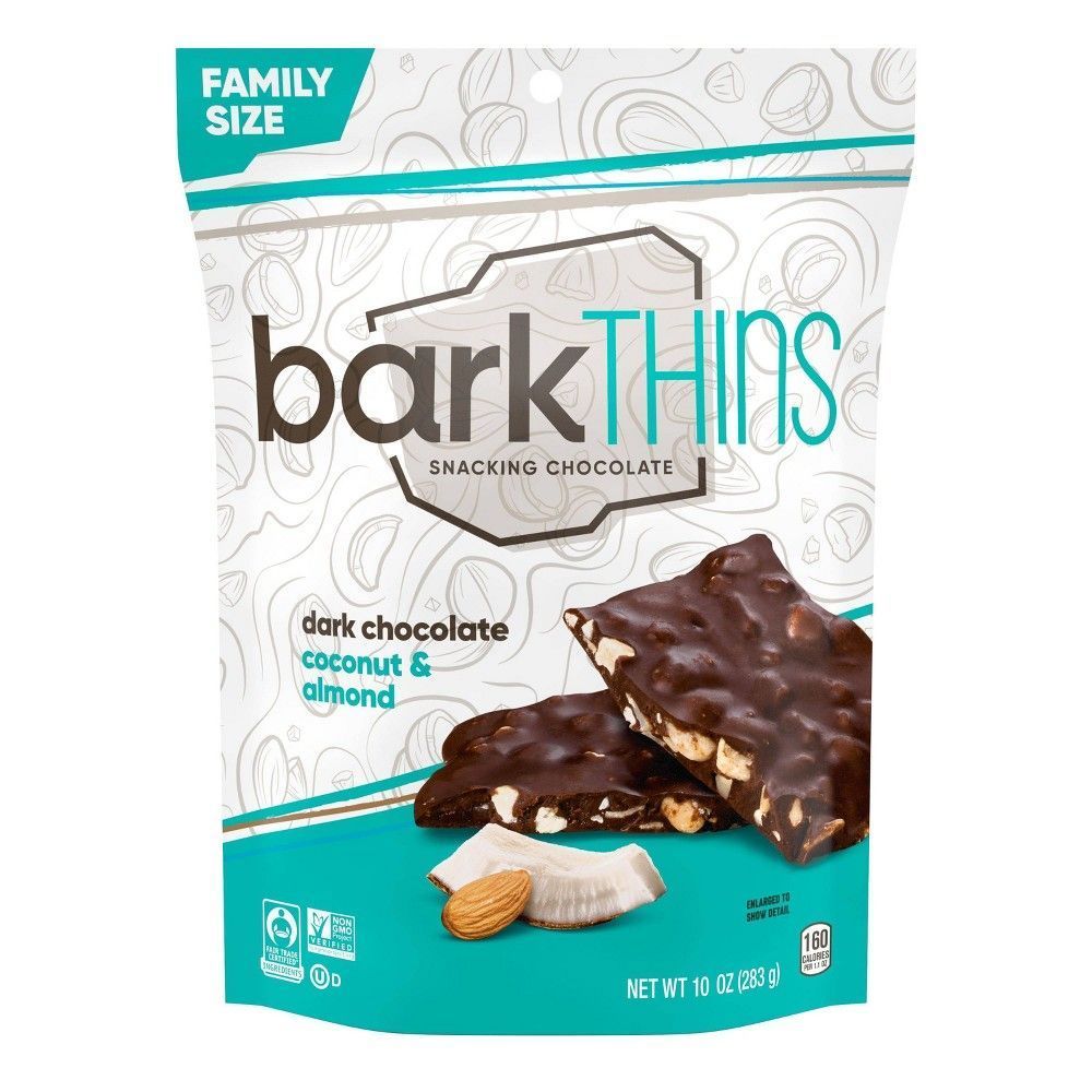 Bark Thins Toasted Coconut With Almonds Dark Chocolate, 10 Ounce -- 9 Per Case