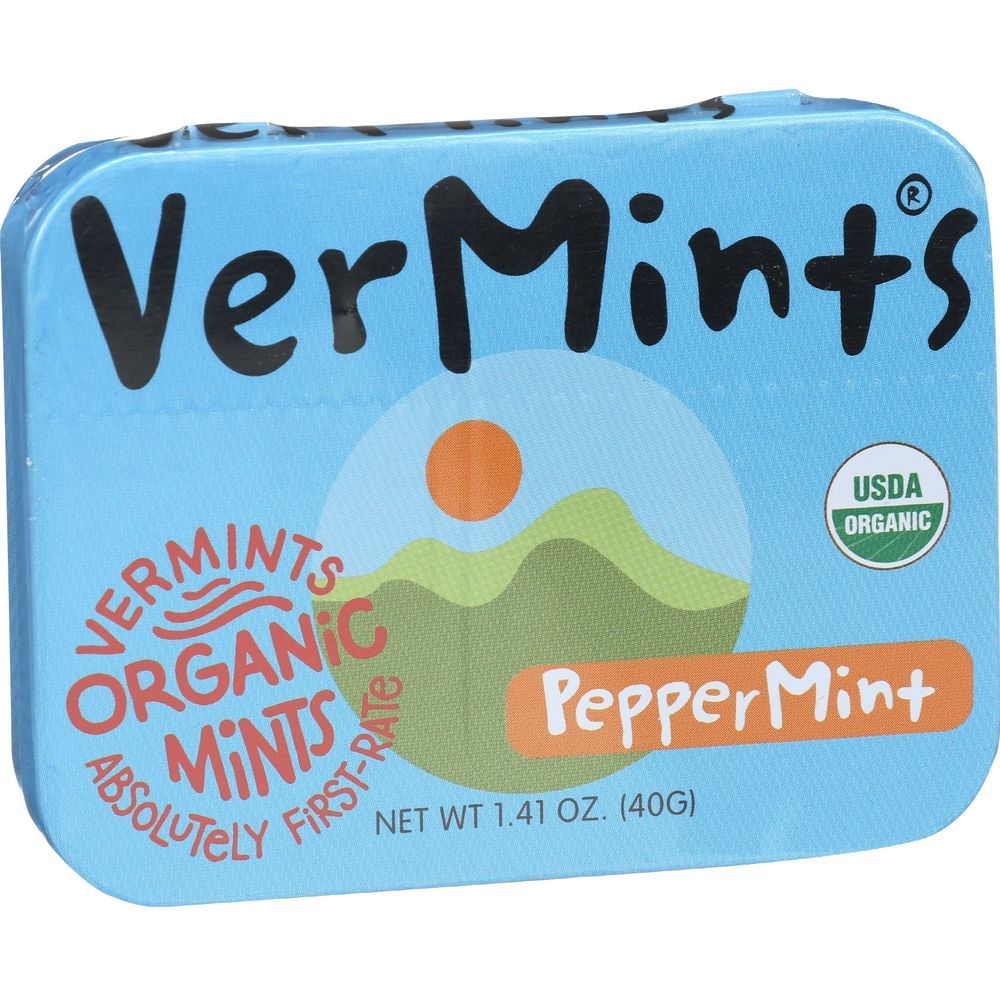 Vermints Organic Peppermint Breath Mints, 1.41 Ounce -- 6 Per Case