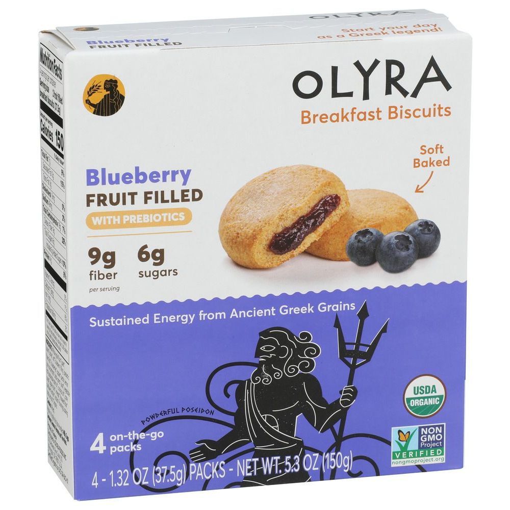 Olyra Organic Blueberry Fruit And Grain Biscuit, 5.28 Ounce -- 6 Per Case