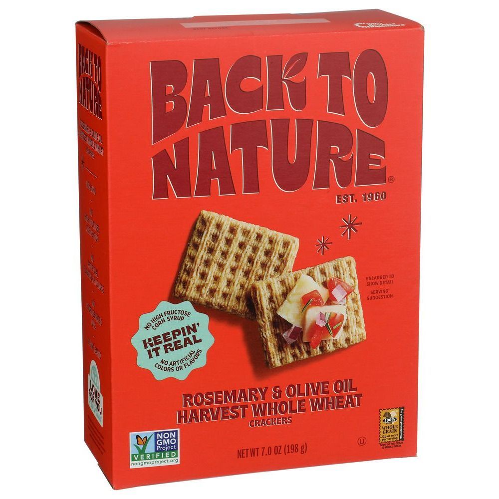 Back To Nature Rosemary And Olive Oil Stoneground Wheat Crackers, 7 Ounce -- 12 Per Case