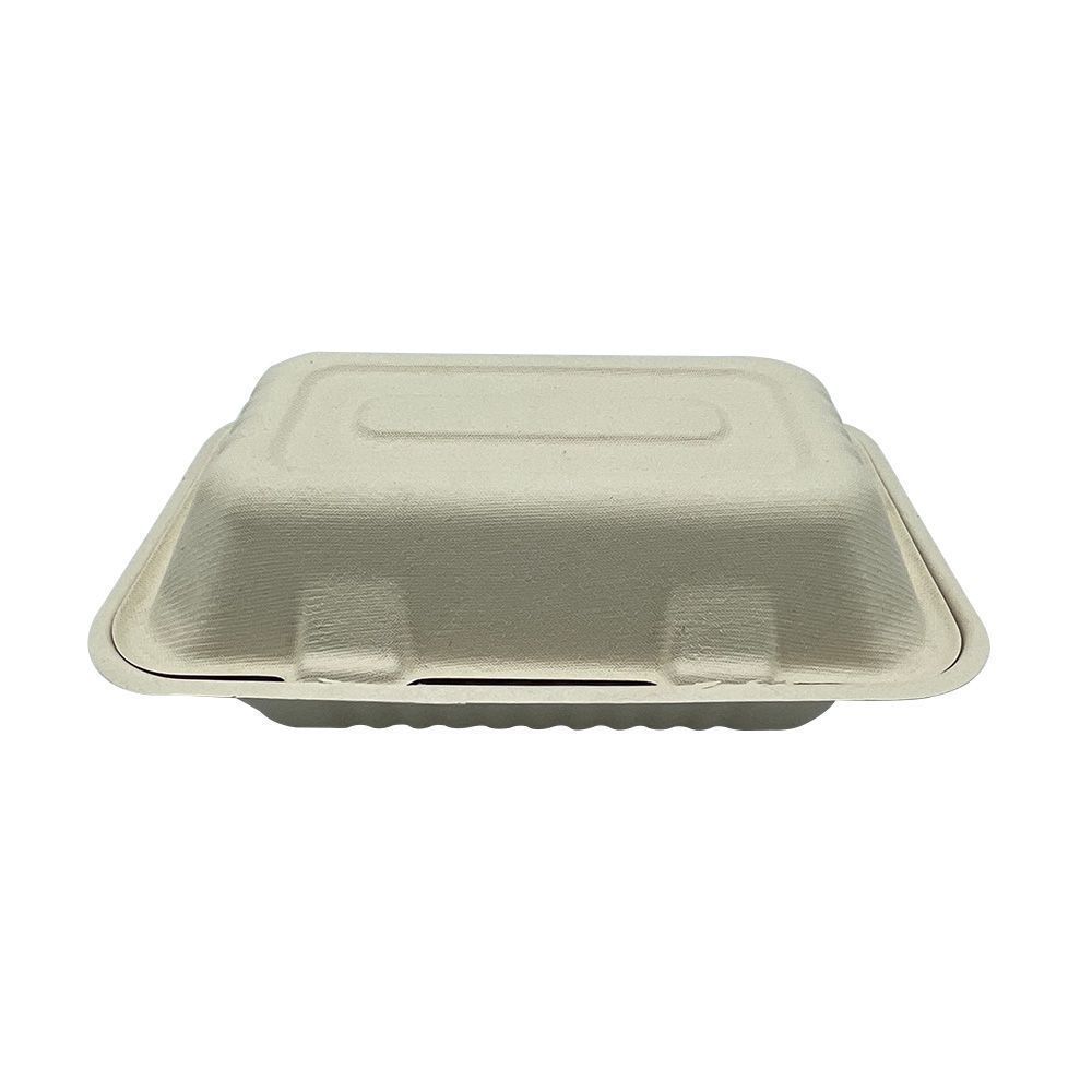 Empress Earth Natural White Pfas Free Molded Fiber Hoagie Hinged Container, 9 X 6 Inch -- 250 Per Case
