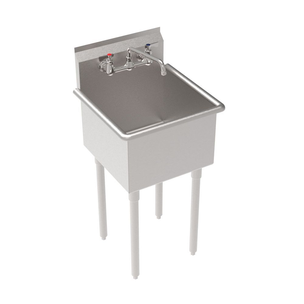 Krowne One Compartment Basin Sink With One 18 X 18 Inch Bowl, 21 Inch Width X 21.5 Inch Depth