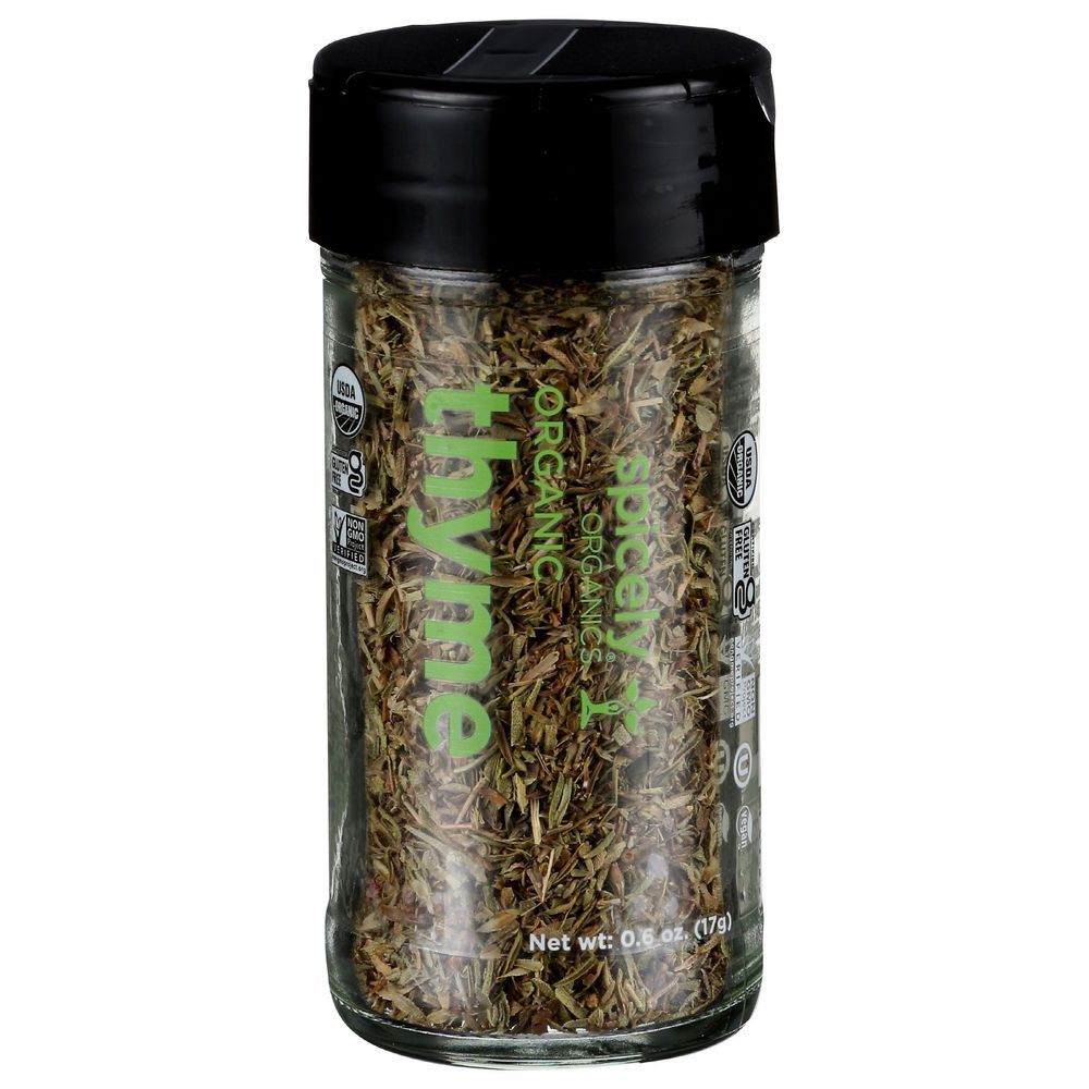 Spicely Organics Whole Thyme, 0.6 Ounce Glass Jar -- 3 Per Case