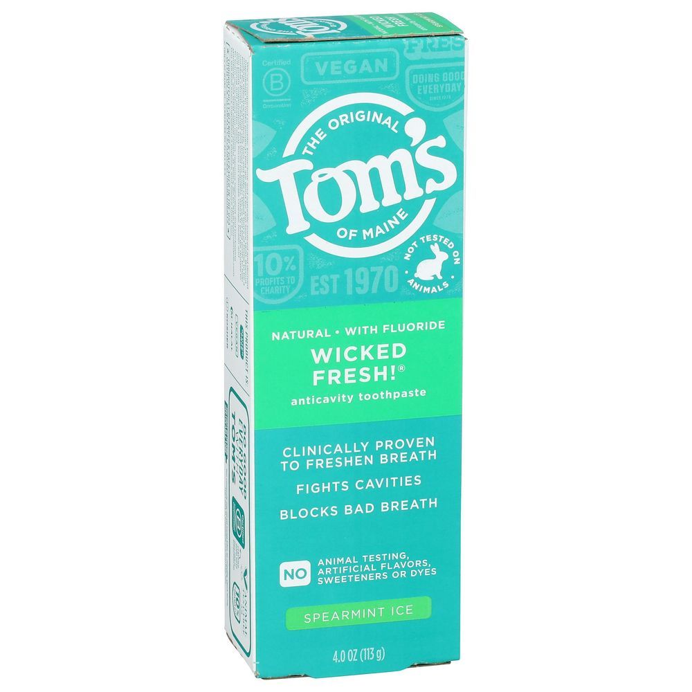 Tom's Of Maine Wicked Fresh Spearmint Ice Natural Fluoride Toothpaste, 4 Ounce