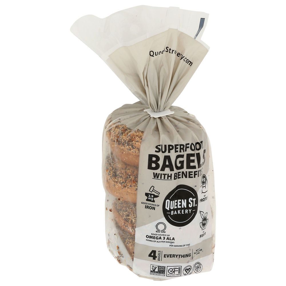 Queen St Bakery Everything Superfood Bagel, 16.37 Ounce -- 5 Per Case
