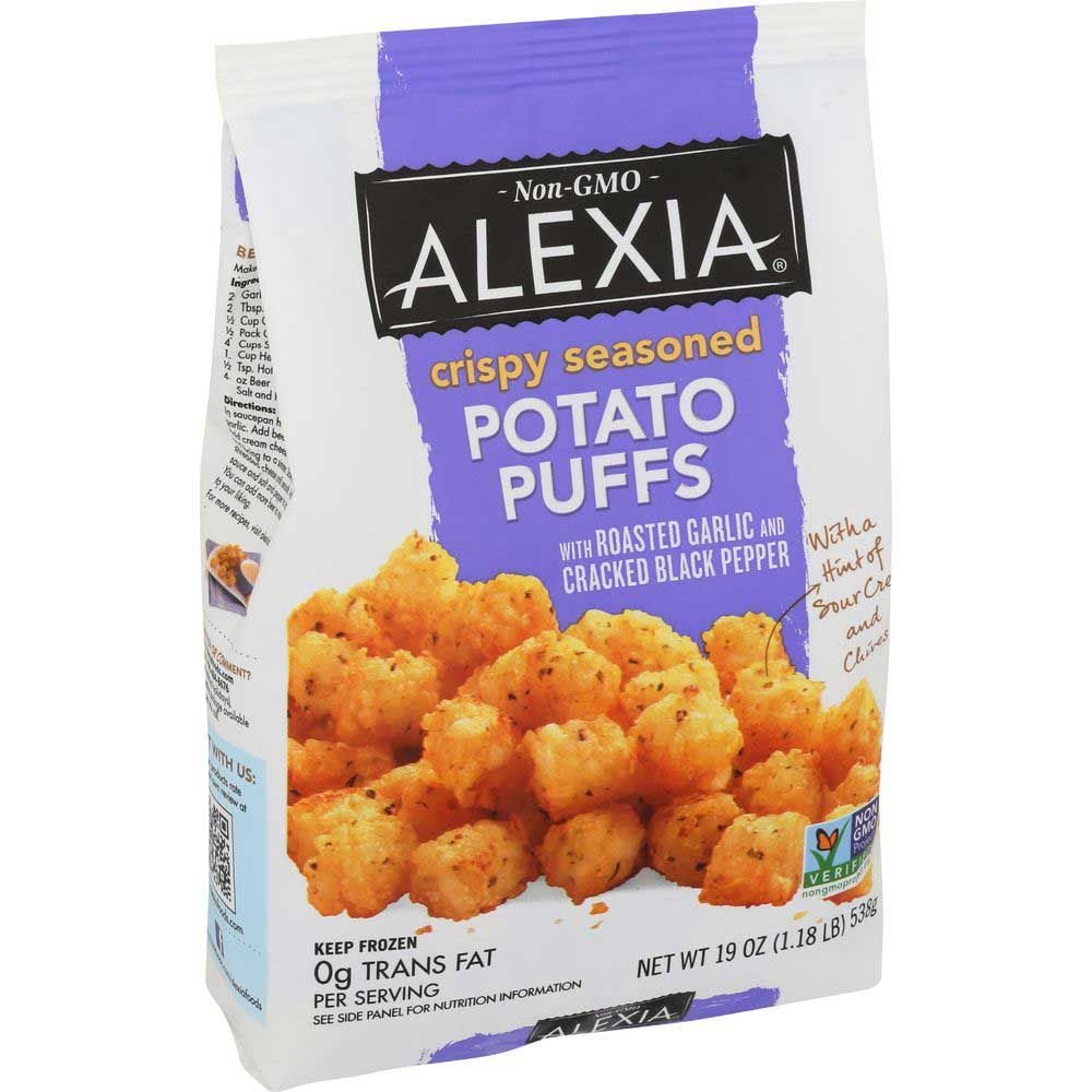 Alexia Foods Crispy Seasoned Potato Puffs With Roasted Garlic And Cracked Black Pepper, 19 Ounce -- 12 Per Case