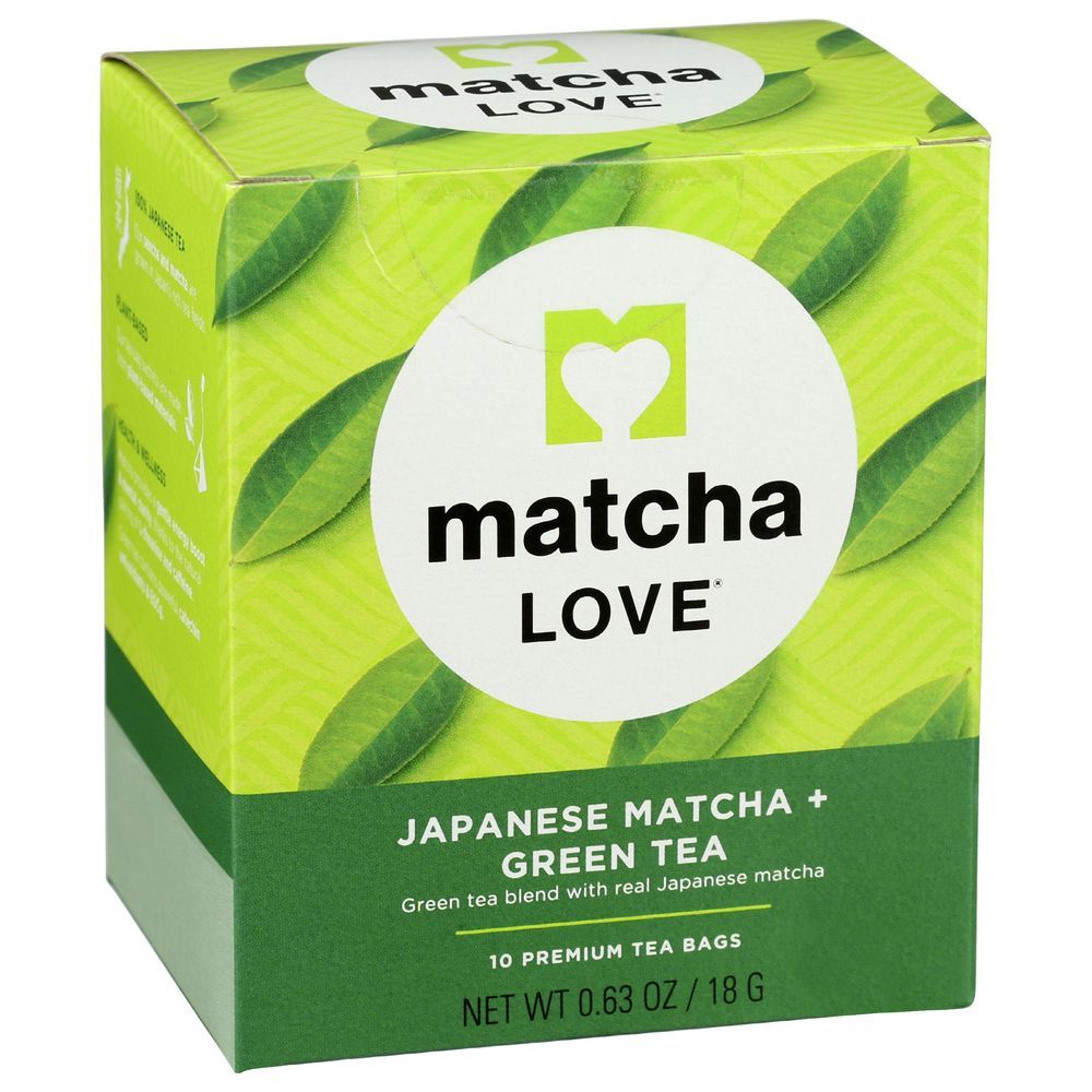 Matcha Love Japanese Matcha Premium Green Tea, 10 Tea Bags -- 6 Per Case