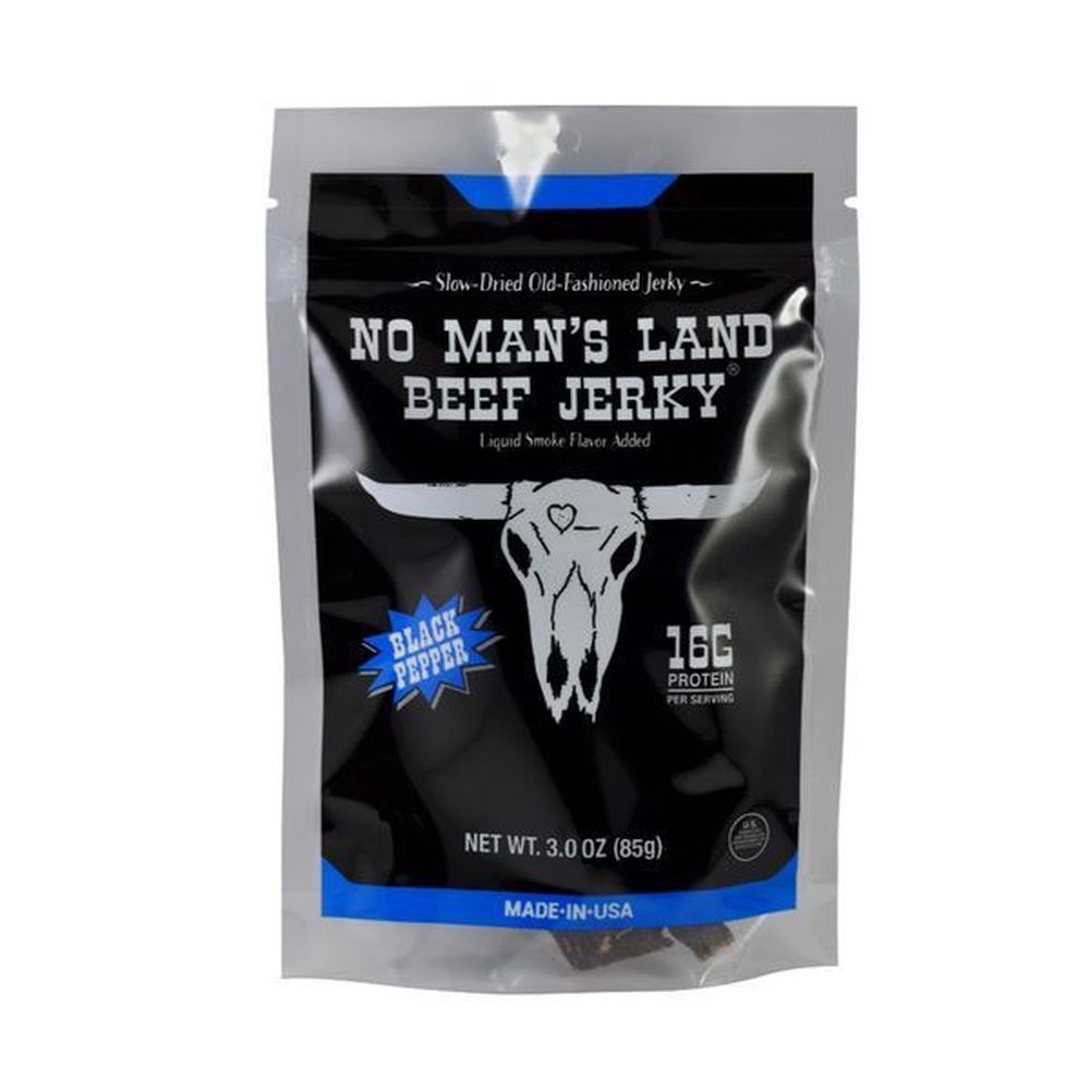 No Man's Land Black Pepper Beef Jerky, 3 Ounce -- 8 Per Case