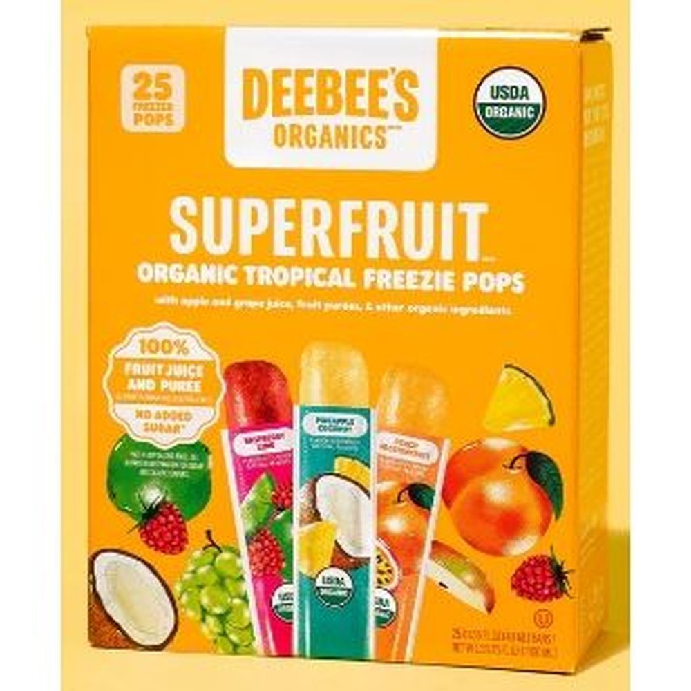 Deebee's Organics Tropical Superfruit Freezie Pops, 13.5 Ounce -- 14 Per Case
