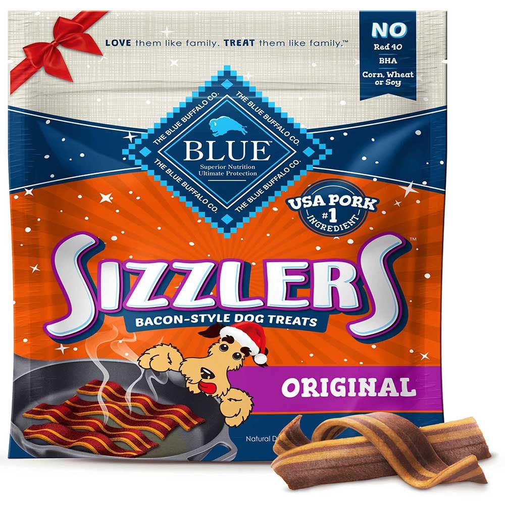 Blue Buffalo Sizzlers Bacon Style Dog Treats, 15 Ounce -- 4 Per Case