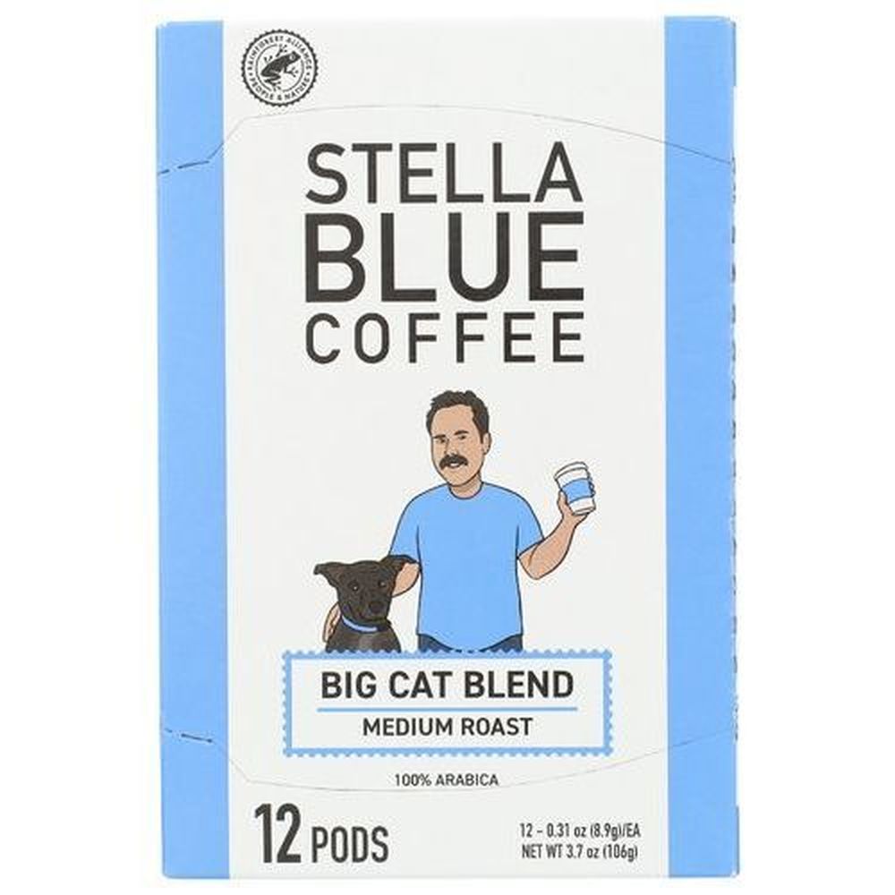 Stella Blue 0.31 Ounce Big Cat Blend Coffee Pod, 12 Count -- 6 Per Case