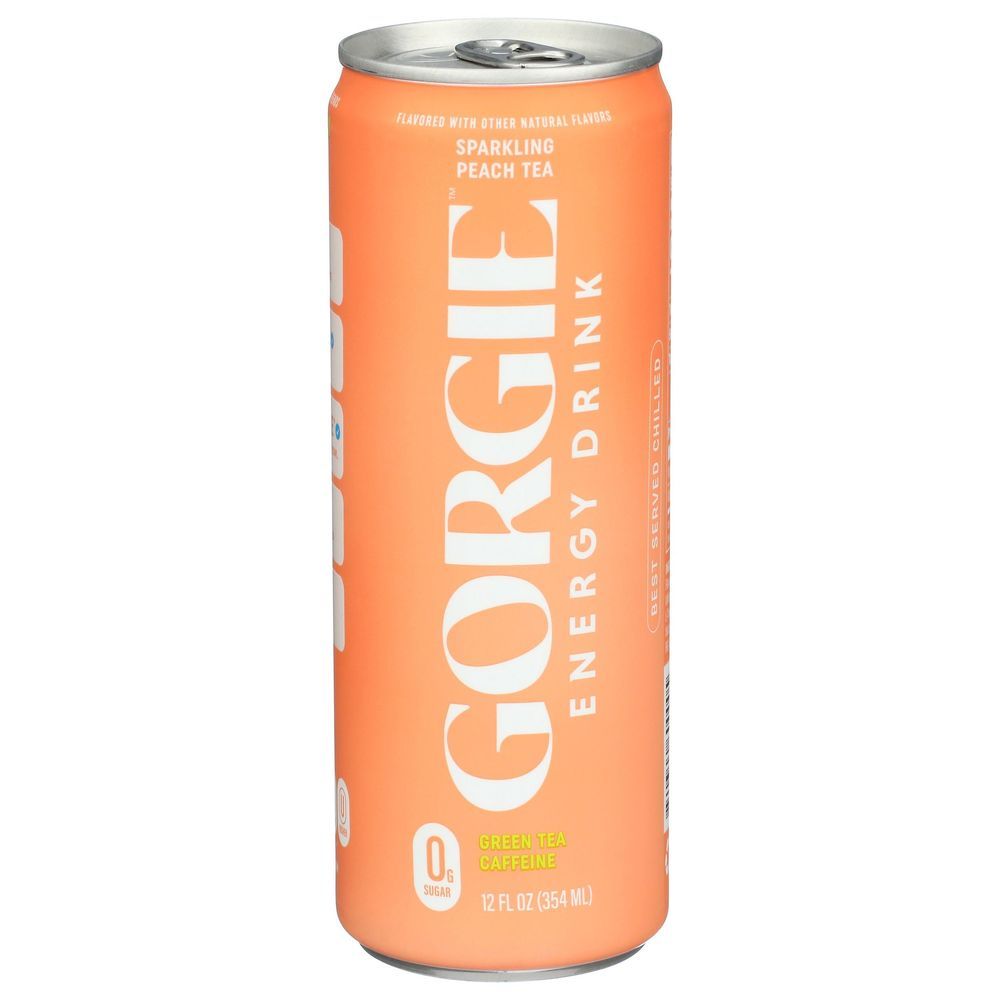 Gorgie Peachy Keen Sparkling Energy Drink, 12 Fluid Ounce -- 12 Per Case
