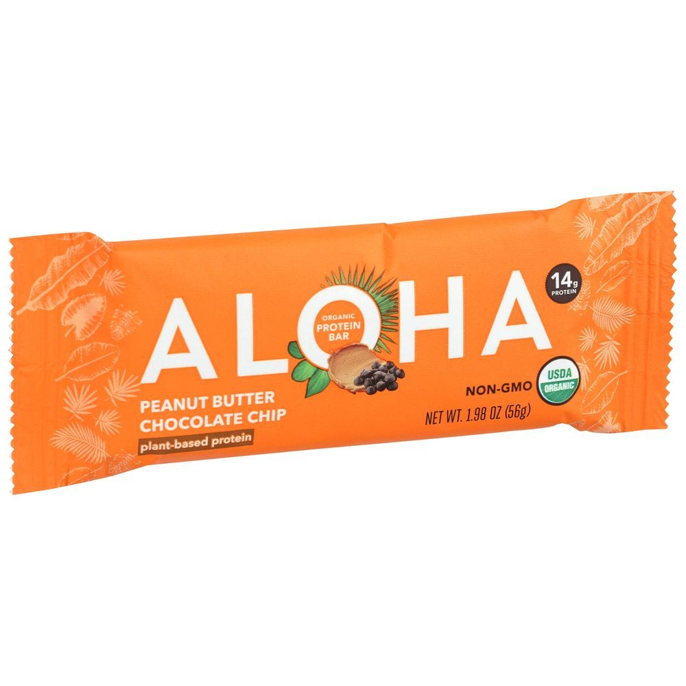 Aloha Organic Peanut Butter Chocolate Chip Protein Bar, 1.9 Ounce -- 12 Per Case