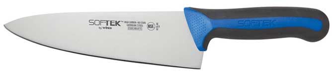Winco Softek Soft Grip Handle Chef Knife, 8 Inch Length