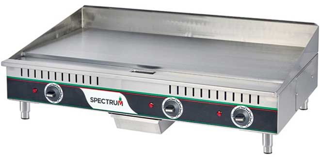 Winco Spectrum 208/240 Volt Two-heat-zone Countertop Electric Griddle, 36 X 21 3/4 X 12 7/8 In, 1 Set