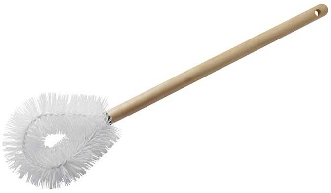 Winco White Polypropylene Bristles Toilet Brush With Wood Handle, 21 Inch Length -- 24 Per Case
