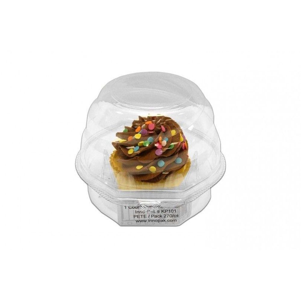 Inno-pak Pet Plastic Jumbo Cupcake Container With Swirl Dome, 5.25 X 4 Inch -- 270 Per Case